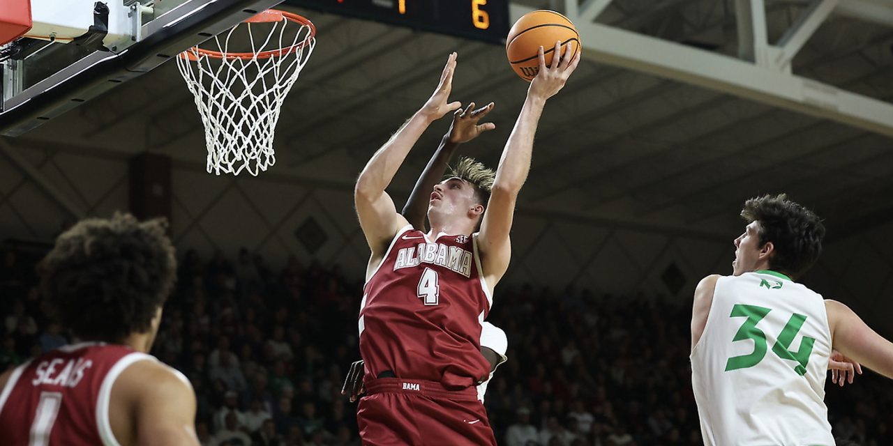 2-point second half helps Crimson Tide avoid major upset over North Dakota